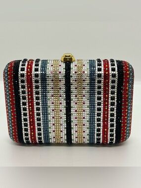 Judith Leiber Rare Multi Color Crystal Evening Shoulder Bag